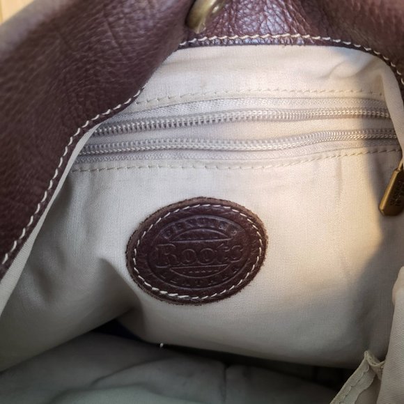 EUC Brown leather Roots shoulder/crossbody - Picture 5 of 5